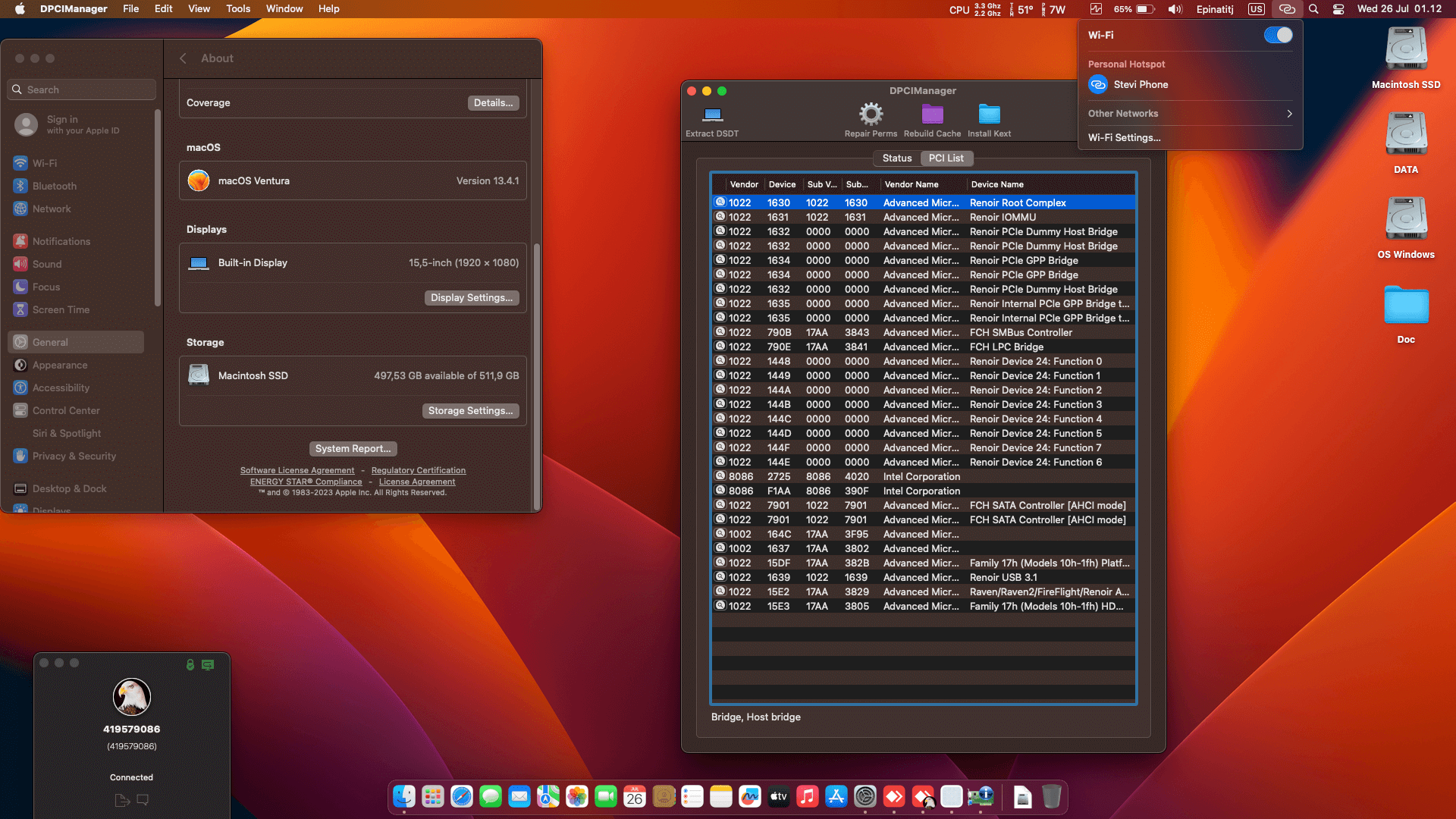 Lenovo Ideapad Slim 3 15ALC6 [AMD Ryzen 7 5700U + Radeon Vega 8 + I2C]   OpenCore 1